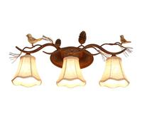 HYHDDM Appliques murales rustiques en Fer avec Abat-Jour en Tissu | Éclairage LED Blanc Chaud for Miroir(3 Light)