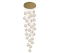 HYHDDM Escalier en colimaçon duplex, long lustre, lustre d'appartement loft, lustre moderne de luxe avec boule à bulles en cristal, lustre simple(3 heads)