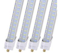 HYHDDM Lot de 10 ampoules LED d'atelier 2,4 m (8 pi), 144 W, 18800 lm, 5000 K, lumière du jour, culot à broche unique FA8, couvercle en V, remplacement tube T8, T10 et T12