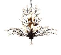 HYHDDM Lustre en cristal à 5 branches - Suspension vintage noire de 76 cm, luminaire LED E12 for salle à manger, cuisine et couloir(Adjustable)