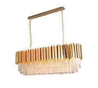 HYHDDM Lustre rond en cristal doré de 100 cm, luminaire suspendu de luxe for salon, salle à manger ou villa - Acier inoxydable et verre K9(B)