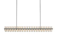 HYHDDM Lustre rond en cristal noir - Suspension moderne en forme de roue de chariot ornée de cristaux K9, idéale for salle à manger, salon ou hall d'entrée.(Rectangular-Black-72in)