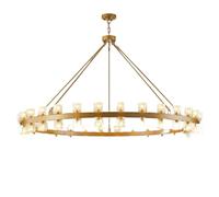 HYHDDM Lustre rond en cristal noir - Suspension moderne en forme de roue de chariot ornée de cristaux K9, idéale for salle à manger, salon ou hall d'entrée.(Round-Gold-60in-Chain)