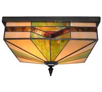 HYHDDM Plafonnier encastré en vitrail artisanal - Luminaire rectangulaire style Art nouveau vintage for salon ou chambre