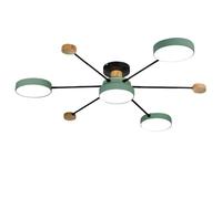 HYHDDM Plafonnier semi-encastré moderne - Plafonnier LED industriel nordique for chambre à coucher, salle à manger, salon, cuisine(Green,9 lights)