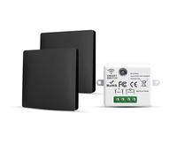 HYHIOTS Interupteur Sans Fil, 2 Interrupteur d'éclairage Sans Pile Fil va et Vient Avec émetteur et Contrôleur Récepteur RF433 10A 240V (Kit 2 Voies)