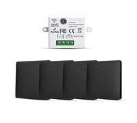 HYHIOTS Interupteur Sans Fil, 4 Interrupteur d'éclairage Sans Pile Fil va et Vient Avec émetteur et Contrôleur Récepteur RF433 10A 240V (Kit 4 Voies)