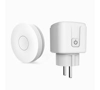 HYHIOTS Prise Telecommande Sans Fil, 433 MHz Émetteur Radio va et Vient Sans Fil Prise Avec Interrupteur Prise Intelligente avec kit de Télécommande Sans Piles Prise Interrupteur Connectée