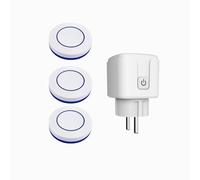 HYHIOTS Prise Telecommande Sans Fil, Prise Connectée Extérieure RF433 MHz émetteur Radio Émetteur + Récepteur Commande Sans Fil 100m, 3500W Max Commutateur Sans Fils (3 interrupteur 1 récepteur)