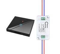HYHIOTS RF433 Kit d'interrupteur sans fil, 230 V, émetteur de sécurité et récepteur 10 A, interrupteur sans fil, interrupteur mural, interrupteur tactile, noir