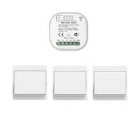 HYHIOTS RF433 Kit d'interrupteur sans fil pour éclairage, Interrupteur d'éclairage sans fil sans pile avec APP et commande vocale, Émetteur-interrupteur de sécurité sans fil et contrôleur-récepteur