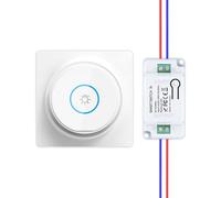 HYHIOTS Va et Vient Sans Fil, Interrupteur Sans Fil Sans Pile, RF433 Kit Interrupteur Connecté à rebond Télécommande Émetteur-Récepteur 240V 10A (1 Interrupteur 1 Récepteur)