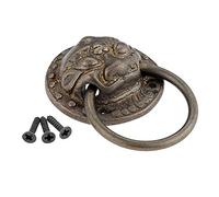 HYHJYMG 1 Pc 35 * 50mm Laiton Vintage Meubles Tête de Lion Anneau de Goutte Tire Bouton de Tiroir Armoire Commode Poignée Quincaillerie Chinoise Heurtoir de Porte, b