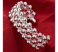 HYHJYMG 925 Bracelet Rond à cœur Ouvert pour Femmes Bracelets Manchette