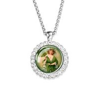 HYHJYMG 925 Collier de Feuilles Vertes en Argent Sterling pour Les Femmes Fouilles Collier Clover Collier Lucky Grass Pendant Collier Green