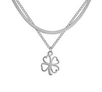 HYHJYMG 925 Collier de trèfle à Quatre Feuilles en Argent Sterling pour Femmes et Filles, Pendentif Minimaliste du trèfle, Collier de trèfle à 4 Feuilles, Collier Alhambra, Collier de trèfle Chanceux