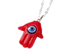 HYHJYMG 925 Collier Hamsa en Argent Sterling pour Les Femmes et Les Hommes, Collier à Main de Hamsa Multicolor Evil Eye Turkey Lucky Blue Eye Fatima Hand Clavicle Chain, Mano de Fatima Con Ojo Turco