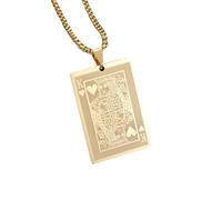 HYHJYMG 925 Sterling Silver Ace of Spades Collier pour Hommes et Femmes, Ace of Poker Lucky Spades Ace Collier Men's Poker Pendant, Poker Card Ace of Spades Pendant Chain, Jeu Collier de Carte