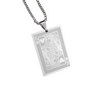 HYHJYMG 925 Sterling Silver Ace of Spades Collier pour Hommes et Femmes, Ace of Poker Lucky Spades Ace Collier Men's Poker Pendant, Poker Card Ace of Spades Pendant Chain, Jeu Collier de Carte