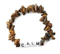 HYHJYMG Accessoires Bracelet tressé, Bracelets Alphabet, Pierre d'oeil de Tigre Naturelle, Gravier, Pendentif Calme, Bracelets en Cristal élastique Rose, Bijoux en Cristal Reiki pour Hommes et