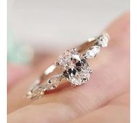HYHJYMG Anneaux Moisanite Princess Square Diamond Ring Fashion 3CT 925 STERLING Silver Engagement Rings Oval CZ Mariage Promesse Rings pour ses bandes de diamant simulées classiques pour les femmes