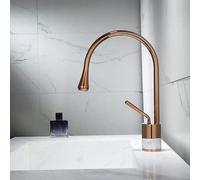 HYHJYMG Basin Rose Gold Hot Cold Cold Lavotory Robinet and Marble Bathroom Niching lavel Mixer Taps Brass