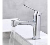 HYHJYMG Basin Tapeur de mélangeur avec Pull-Out Spray Taps de Salle de Bain Taps en Laiton Clé du Corps Interrupteur à Double Mode Hot et à Eau Froide mélange de lavabo de Salle de Bain à Trou de