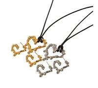 HYHJYMG Bijoux Nouveau 2025 Arrivée en Acier Inoxydable Black Wax Rope Lava Feel Hollow Heart Pendant Collier Oreurs pour Femmes Tendance exquise avec pour Vous Accessoires Cadeau CRID Caret Cadeau