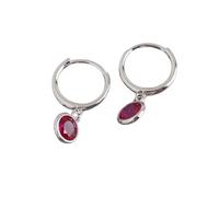 HYHJYMG Boucles d'oreilles de cerceau de lunette terne pour les filles 925 STERLING Silver Hypoallergène 6 mm Round Cz Birthstone Charms Slebing Drop Cartilage Small Hoops Huggie Jewelry mignon