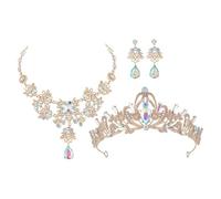 HYHJYMG Boucles d'oreilles de la Couronne de mariée Superbe régler Les Bijoux en Strass pour Femmes pour des Occasions spéciales