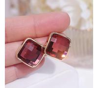 HYHJYMG Boucles d'oreilles en cristal pour femmes, bords carrés géométriques, bijoux de mariage