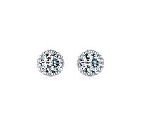 HYHJYMG Boucles d'oreilles rondes de couleur minuscule 100% étincelante boucles d'oreille pour femmes bijoux de mariage