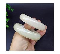 HYHJYMG Bracelet Bracelet Natural White Jade Bracelet Bracelet Charme Jadeite Bijoux Fashion Cadeaux d'amulette pour Femmes Fine Bijoux (Couleur: Blanc, Taille: 55-56 mm)