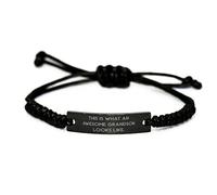 HYHJYMG Bracelet de Corde Noire Sarcastique, C'est à Quoi Ressemble Un Petit-Fils génial, présent pour Petit-Fils, de Grand-père, Cadeaux de Petit-Fils, Meilleurs Cadeaux pour Petit-Fils, Cadeaux