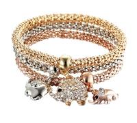 HYHJYMG Bracelet de Verrouillage avec clé pour Les Femmes et Les Hommes - 925 Argent Sterling 3colors / lot Arbre Bracelet Cristal hiboue Verrouillage Musical Note