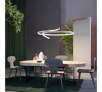 HYHJYMG Chandelier à LED Moderne Forme Ronde Pendante en Acrylique Lalms Suspendu dimmable avec télécommande Pendante réglable pour la Salle à Manger LED Chandelier LED