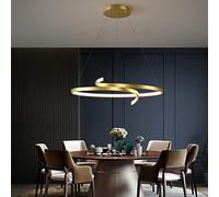 HYHJYMG Chandelier à LED Moderne Forme Ronde Pendante en Acrylique Lalms Suspendu dimmable avec télécommande Pendante réglable pour la Salle à Manger LED Chandelier LED