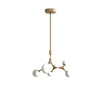 HYHJYMG Chandelier Nordique réglable 6 Éclairage Pendentif au Milieu du siècle Aménagement de Plafond en Fer pour la Salle à Manger de Cuisine Salon, Or, 8 luminaire (Or, 6 lumières)