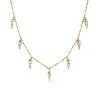 HYHJYMG Chandelier Triangle du Vent Diamant empilé pour Les Femmes Collier de chaîne de Bijoux 18K Lumière