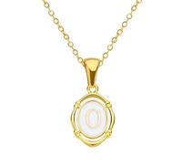 HYHJYMG Collier d'alphabet rempli de 14K en Or pour Femmes et Hommes, Lettre d'huile Goutte à Goutte Colliers ovales Alphabet jklmnopq