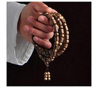 HYHJYMG Collier de Bracelet en Bois d'agar Kalimantan indonésien Naturel, Perles bouddhistes en Bois de Santal, Chapelet, Cadeau de Bijoux