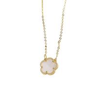 HYHJYMG Collier de trèfle à Quatre Feuilles Brillant pour Les Femmes et Les Filles, Pendentif de trèfle de Fleur de Prune colorée - 4 Collier de trèfle, Collier Alhambra, Collier de trèfle Chanceux