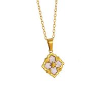 HYHJYMG Collier de trèfle à Quatre Feuilles Vintage pour Femmes et Filles, Pendentif Contre Le trèfle - Collier de trèfle à Quatre Feuilles, Collier Alhambra, Collier de trèfle