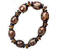 HYHJYMG Collier Pendentif en Agate du Tibet à Neuf Yeux, Perle Dzi, Envoyer Une Corde de Suspension