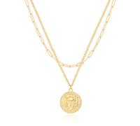 HYHJYMG Collier Pendentif médaillon Evil Eye Coin Pendant Turuqoise Moon and Star Charm Bijoux minimalistes pour Les Femmes