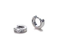 HYHJYMG CZ Tiny Small Hoop Earge pour les femmes 925 argent sterling micro Hopgie Hoops Hole supérieur Mandard Cartilage hypoallergénique Fashion Mini Bijoux en cristal 4,5 mm