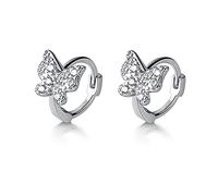 HYHJYMG Dainty CZ Butfly Tiny Cartilage Hoop Boucles d'oreilles pour les femmes 925 argent sterling cubique zirconie Petite cerceau de pointe 6 mm enveloppant la boucle d'oreille étalon de la