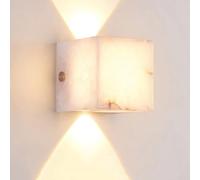 HYHJYMG Éclairage de la Lampe LED LED FILLURES DE COURSEUR Indoor Square Square Albâtre Moderne Ponderie du Milieu du siècle Lampe Murale en marbre Naturel pour Chambre à Coucher Corridor Cuisine