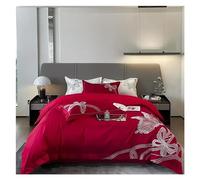 HYHJYMG Ensemble de literie à Quatre pièces Coton Blanc Luxury Papier à Broderie Litrierie Couette Couvercle en draps de Linge à Double Roi des couvercles de Courtepointe King Size lit Quatre pièces