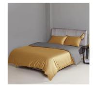HYHJYMG Ensemble de literie à Quatre pièces Quatre pièces Grey et Bleu Couette de Couette réversible avec Bouton Queen King Size Cotton Soft Liber Set thellows thellow